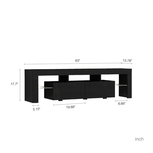 Wood Style TV Stand WIth LED