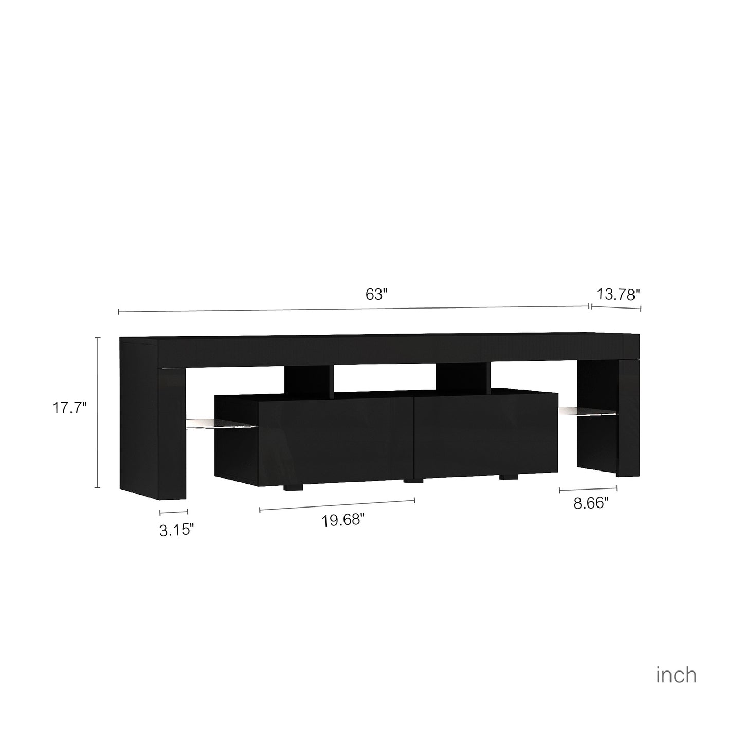 Wood Style TV Stand WIth LED