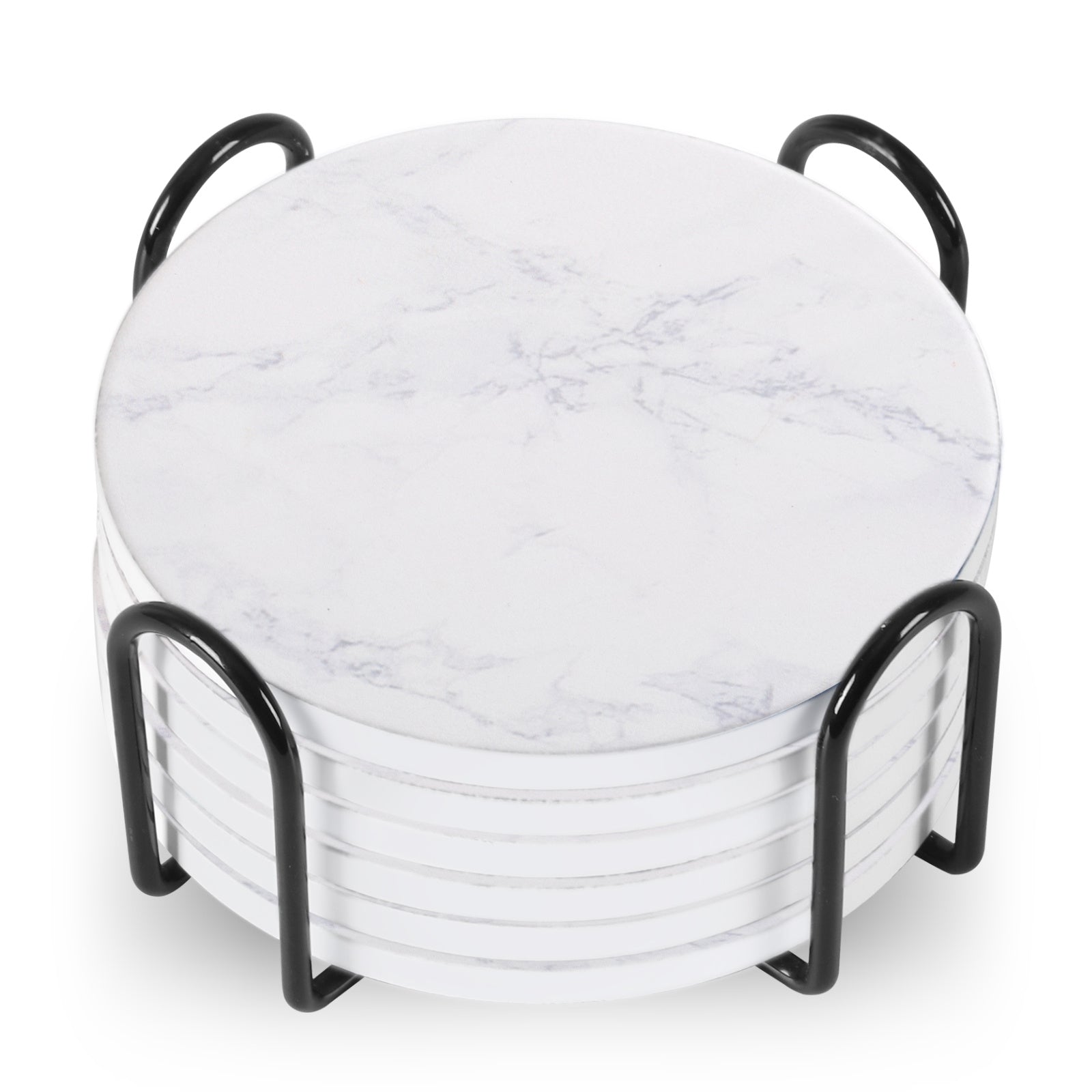 6pc Stone Coaster – Natural Drink Coasters Set for Home & Bar