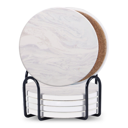 6pc Stone Coaster – Natural Drink Coasters Set for Home & Bar