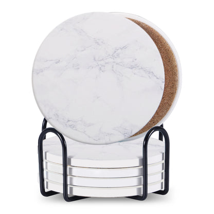 6pc Stone Coaster – Natural Drink Coasters Set for Home & Bar