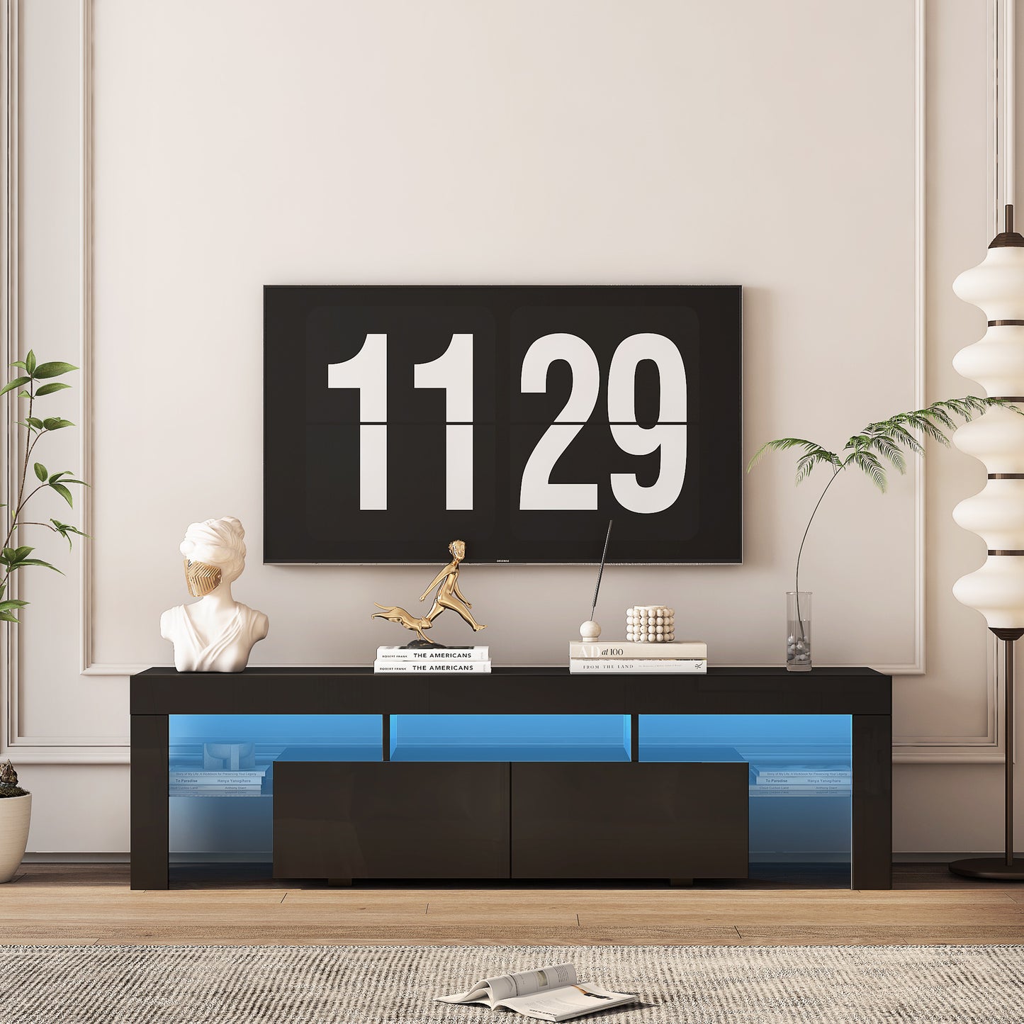 Wood Style TV Stand WIth LED